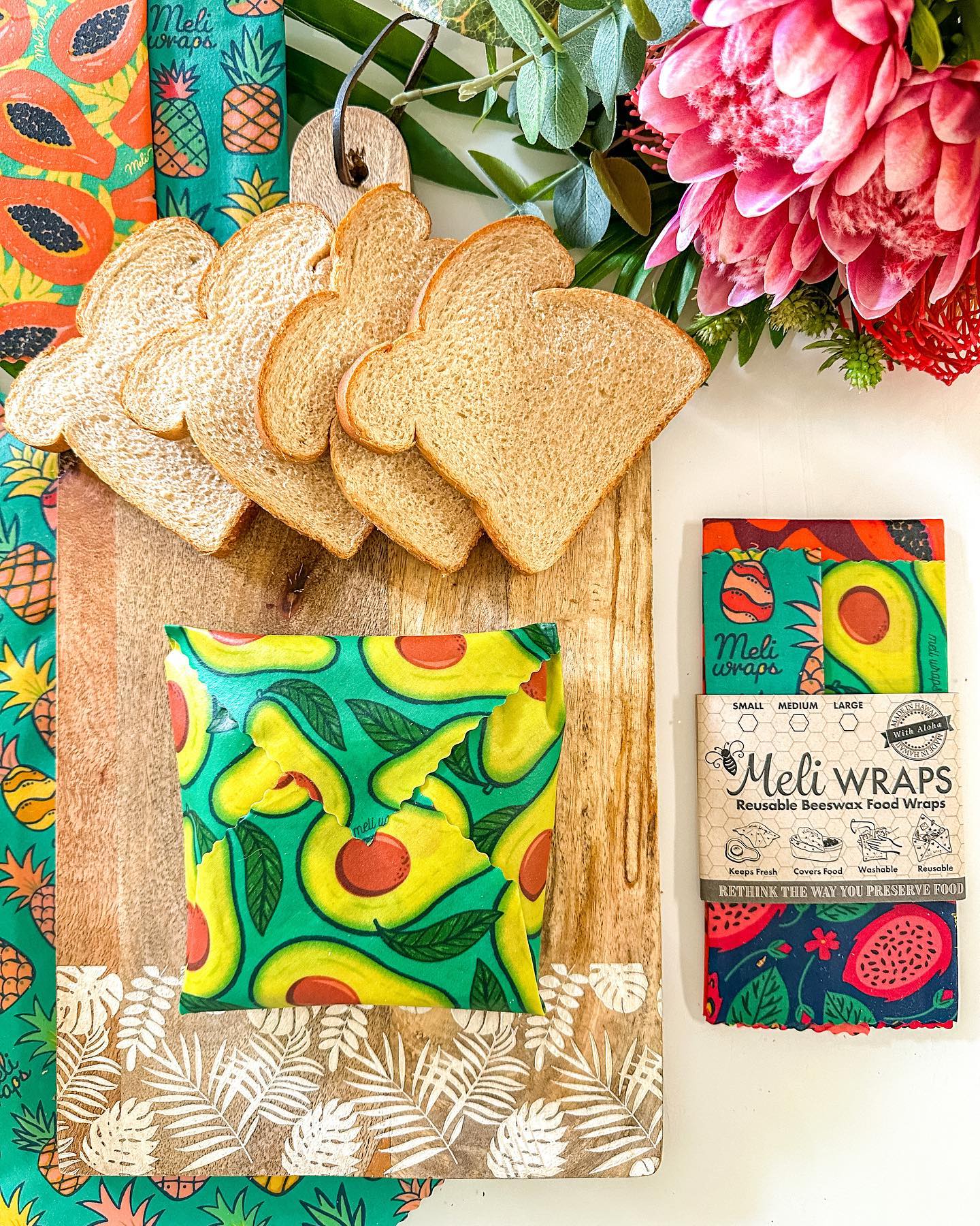 Meli Wraps | Beeswax Food Wrap Set | Grommet